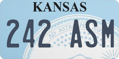 KS license plate 242ASM