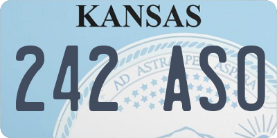 KS license plate 242ASO