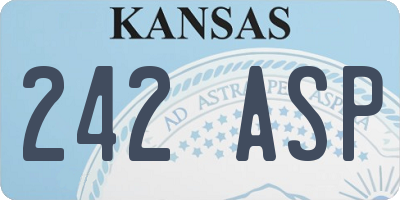 KS license plate 242ASP