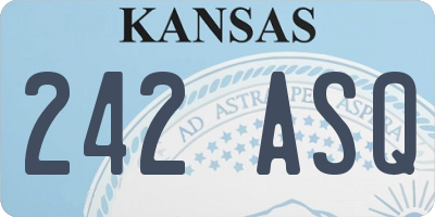 KS license plate 242ASQ