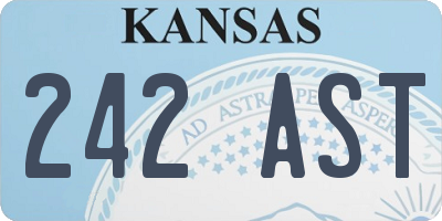 KS license plate 242AST