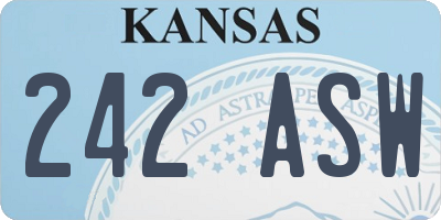 KS license plate 242ASW
