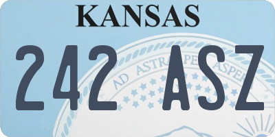KS license plate 242ASZ