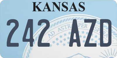 KS license plate 242AZD
