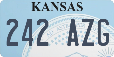 KS license plate 242AZG