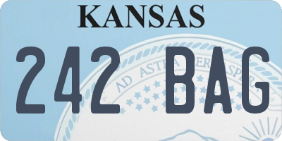 KS license plate 242BAG