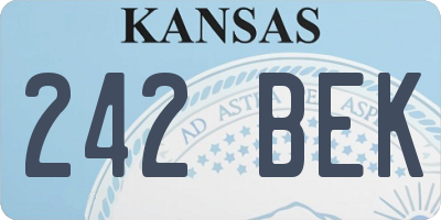 KS license plate 242BEK