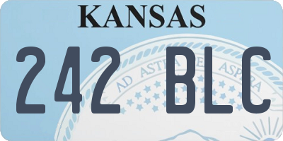 KS license plate 242BLC