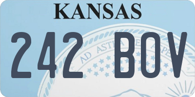 KS license plate 242BOV