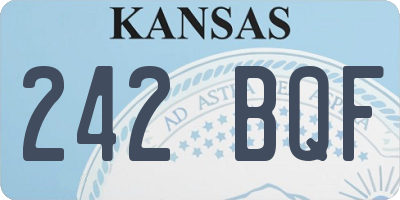 KS license plate 242BQF