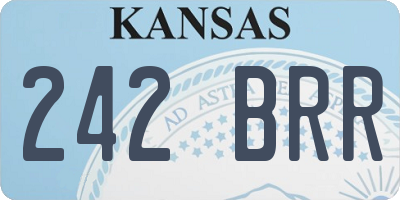 KS license plate 242BRR