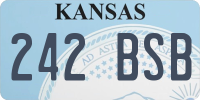 KS license plate 242BSB