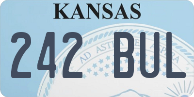 KS license plate 242BUL