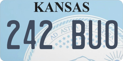 KS license plate 242BUO