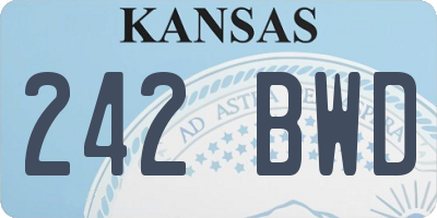 KS license plate 242BWD