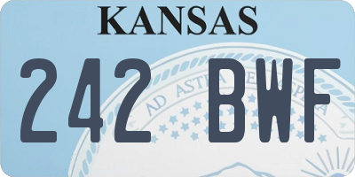 KS license plate 242BWF