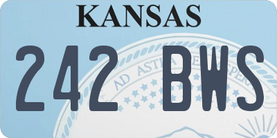 KS license plate 242BWS