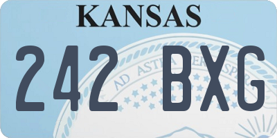 KS license plate 242BXG