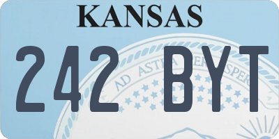 KS license plate 242BYT