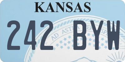 KS license plate 242BYW