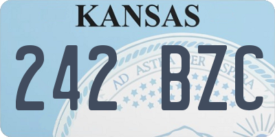 KS license plate 242BZC