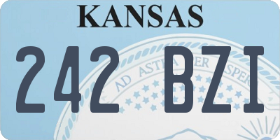 KS license plate 242BZI