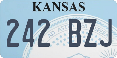 KS license plate 242BZJ