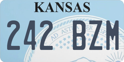 KS license plate 242BZM