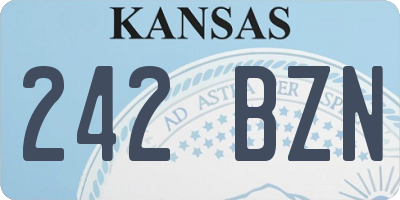 KS license plate 242BZN