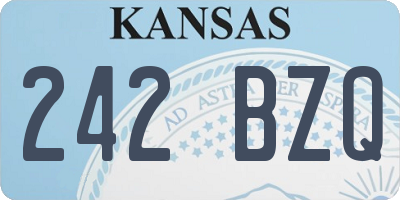 KS license plate 242BZQ
