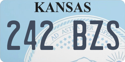 KS license plate 242BZS