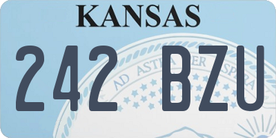 KS license plate 242BZU