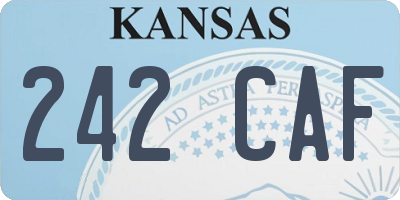 KS license plate 242CAF