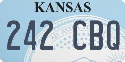 KS license plate 242CBQ