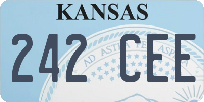 KS license plate 242CEE