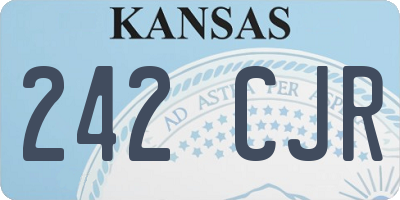 KS license plate 242CJR