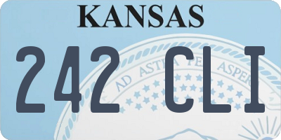 KS license plate 242CLI