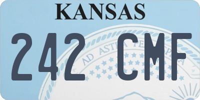 KS license plate 242CMF