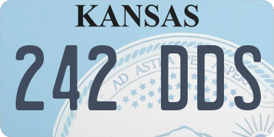 KS license plate 242DDS