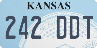 KS license plate 242DDT