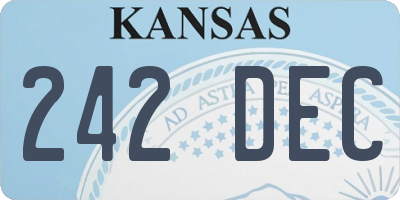 KS license plate 242DEC