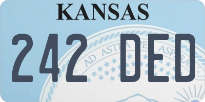 KS license plate 242DED