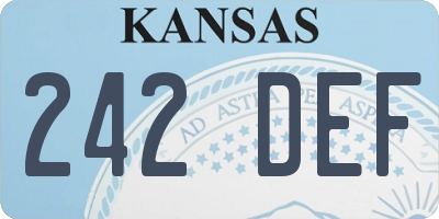 KS license plate 242DEF