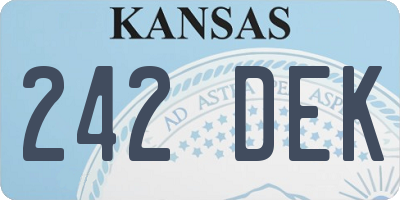 KS license plate 242DEK