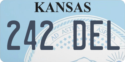 KS license plate 242DEL
