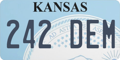 KS license plate 242DEM