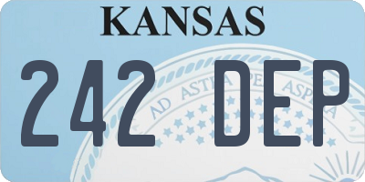 KS license plate 242DEP