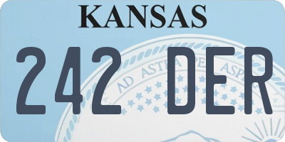 KS license plate 242DER
