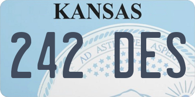 KS license plate 242DES
