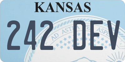 KS license plate 242DEV